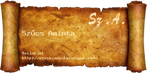 Szűcs Aminta névjegykártya